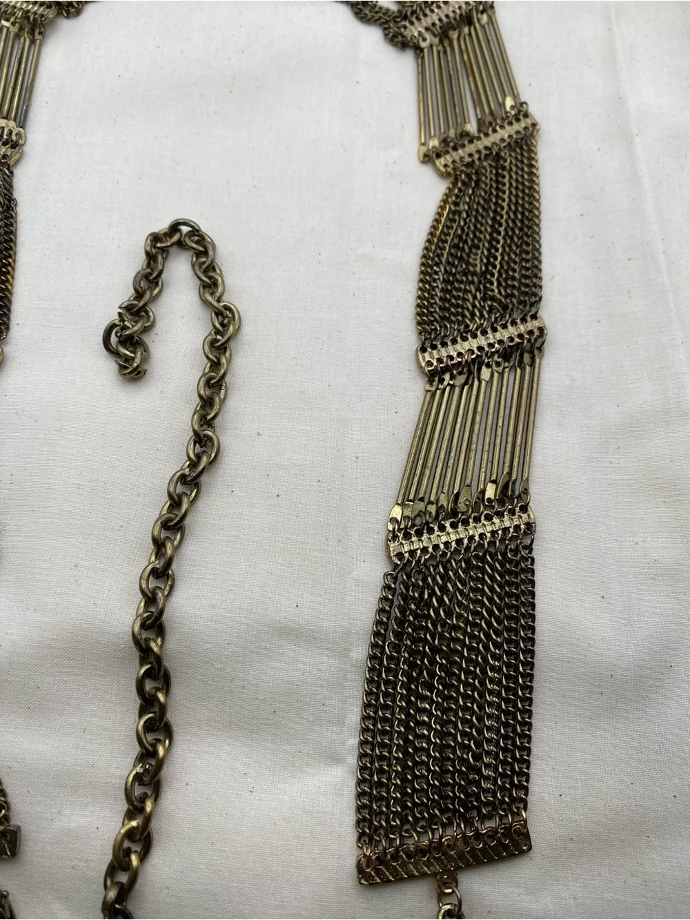 Vintage Gold Tone Multi-Chain Statement Belt